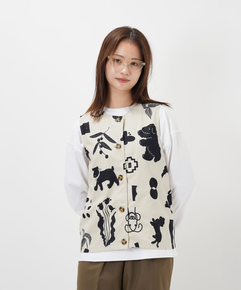 "CAT"＆"DOG" Kana Akiyama コーデュロイベスト