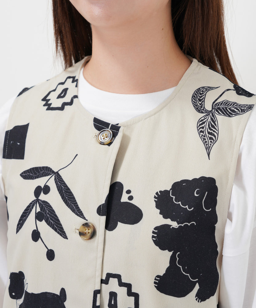 "CAT"＆"DOG" Kana Akiyama コーデュロイベスト