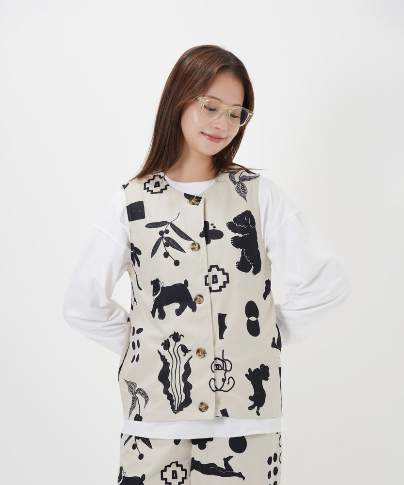 "CAT"＆"DOG" Kana Akiyama コーデュロイベスト