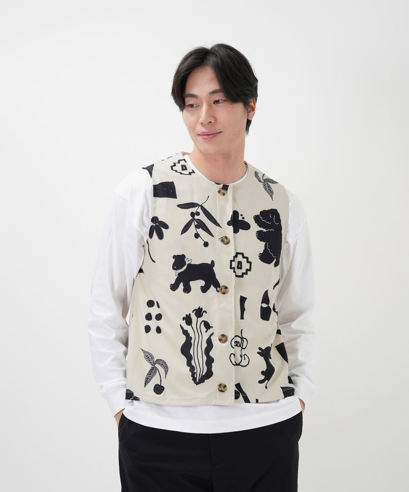 "CAT"＆"DOG" Kana Akiyama コーデュロイベスト