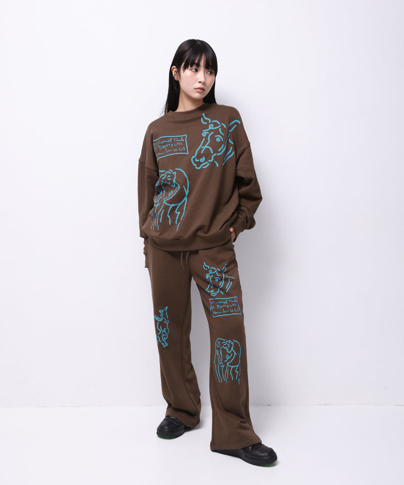 "HORSE" norahi スウェットパンツ