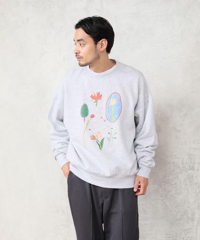 "FLOWER" Ran Miyazaki 裏起毛クルースウェット