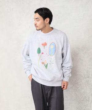"FLOWER" Ran Miyazaki 裏起毛クルースウェット