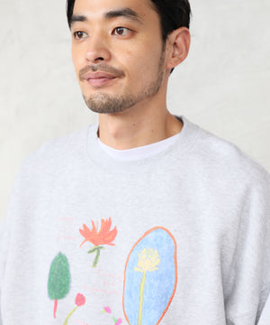 "FLOWER" Ran Miyazaki 裏起毛クルースウェット