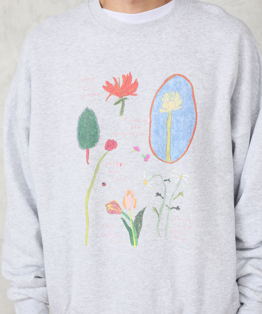 "FLOWER" Ran Miyazaki 裏起毛クルースウェット