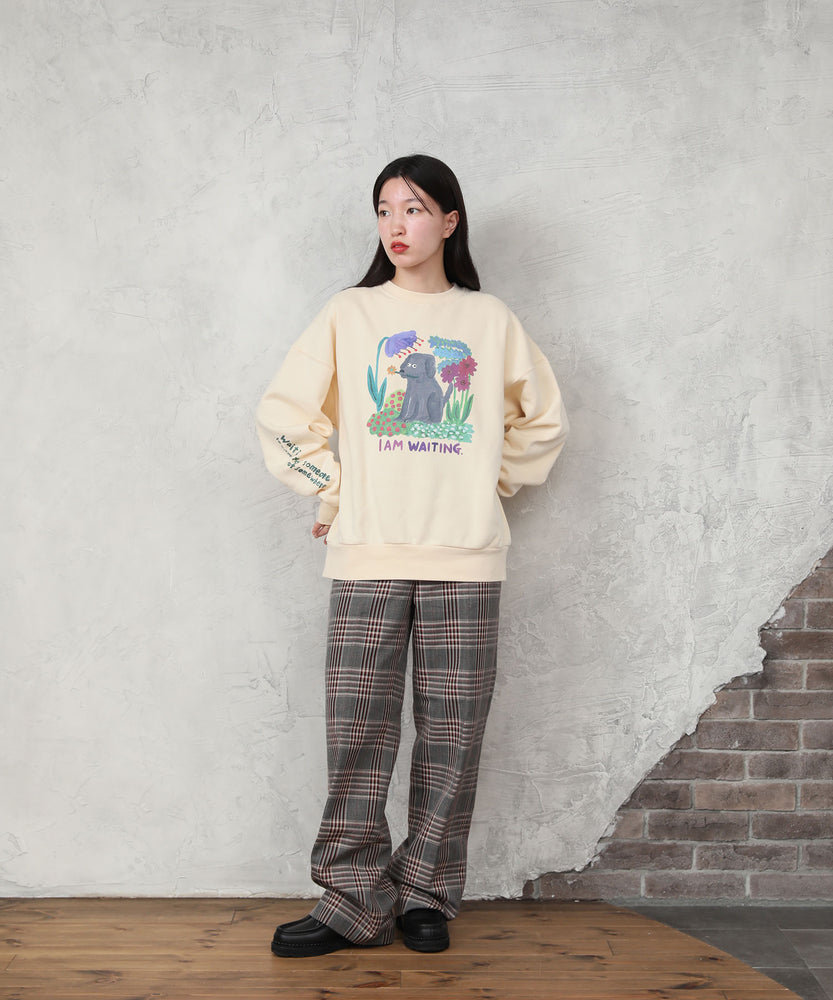 "FLOWER" Shiomi Wada 裏起毛クルースウェット