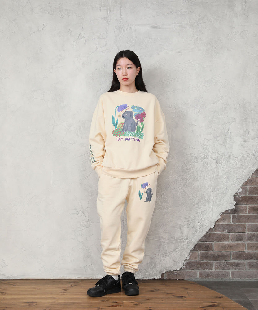 "FLOWER" Shiomi Wada 裏起毛スウェットパンツ