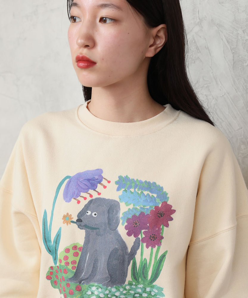 "FLOWER" Shiomi Wada 裏起毛クルースウェット