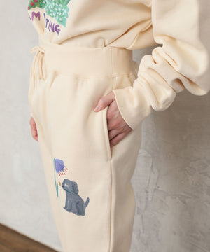 "FLOWER" Shiomi Wada 裏起毛スウェットパンツ