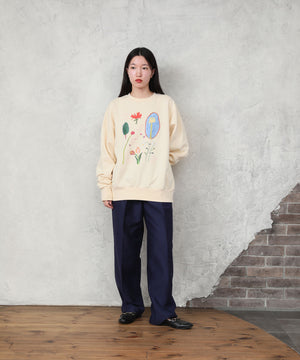 "FLOWER" Ran Miyazaki 裏起毛クルースウェット