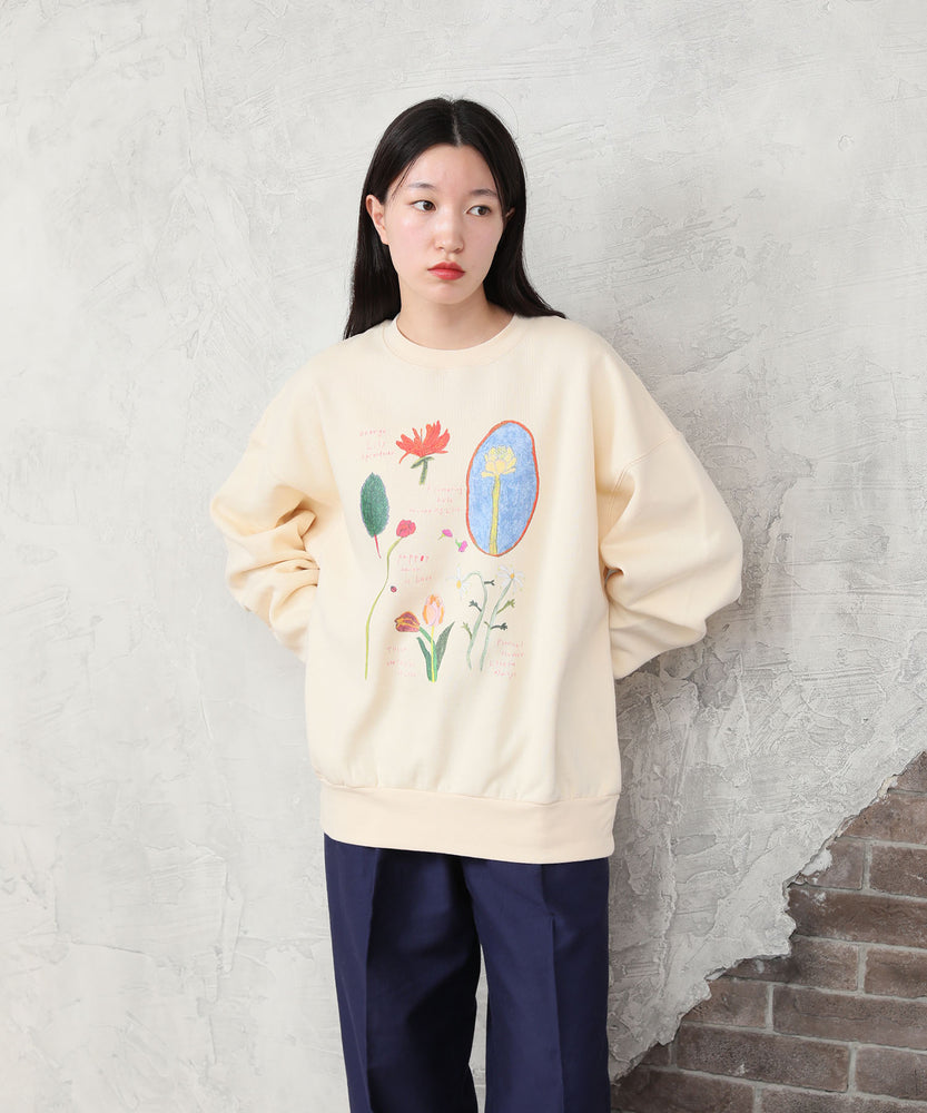 "FLOWER" Ran Miyazaki 裏起毛クルースウェット