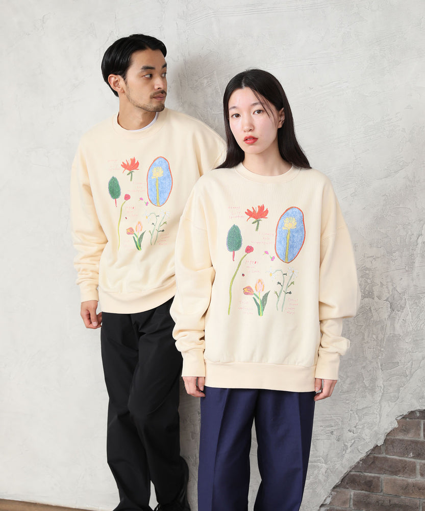 "FLOWER" Ran Miyazaki 裏起毛クルースウェット