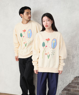 "FLOWER" Ran Miyazaki 裏起毛クルースウェット
