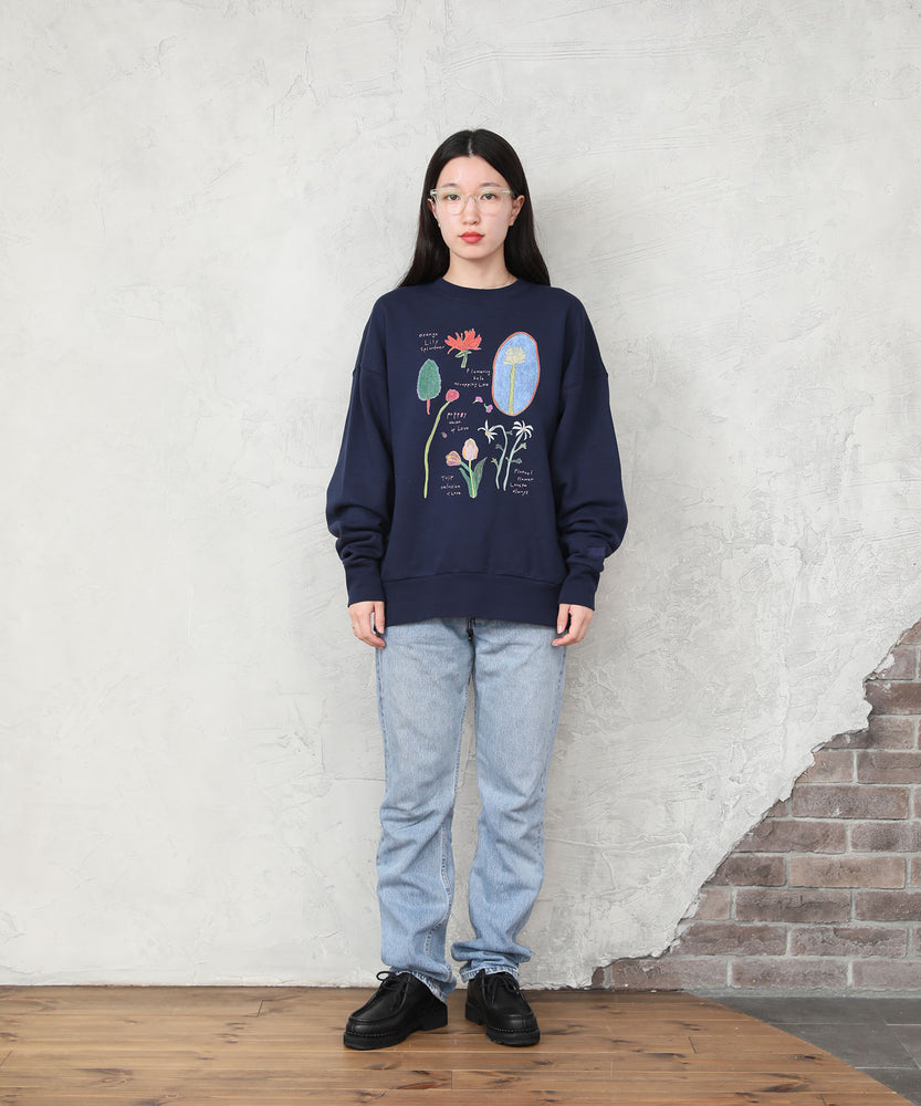"FLOWER" Ran Miyazaki 裏起毛クルースウェット