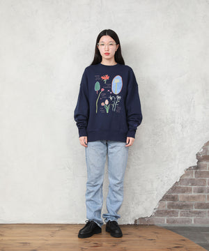 "FLOWER" Ran Miyazaki 裏起毛クルースウェット