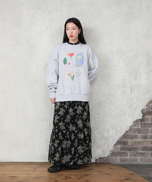 "FLOWER" Ran Miyazaki 裏起毛クルースウェット