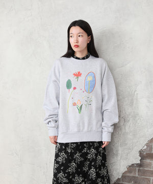 "FLOWER" Ran Miyazaki 裏起毛クルースウェット