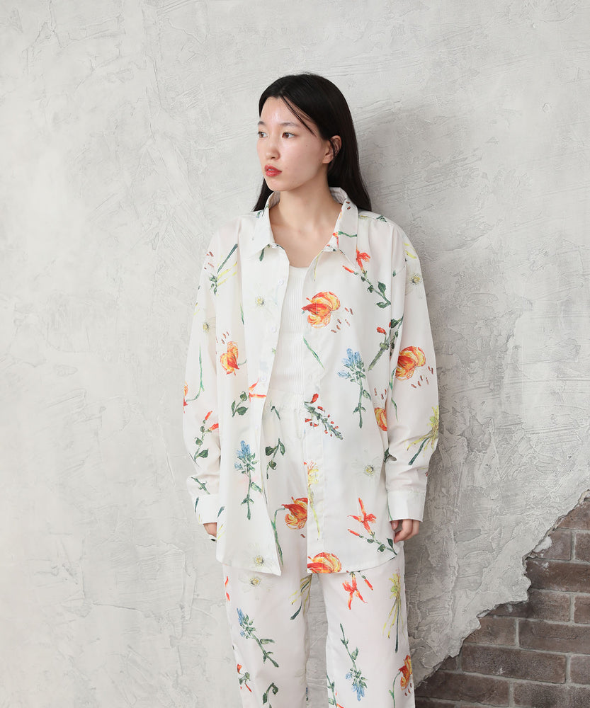 "FLOWER" Kana Akiyama 長袖シャツ Flower