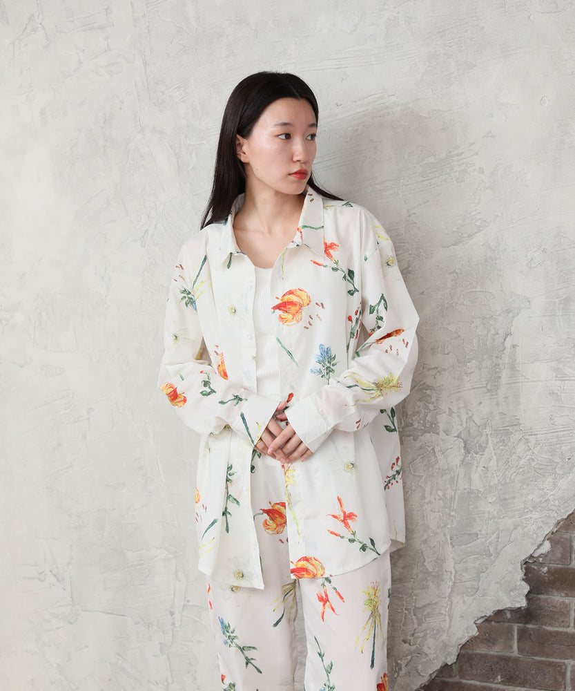 "FLOWER" Kana Akiyama 長袖シャツ Flower