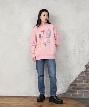 "FLOWER" Ran Miyazaki 裏起毛クルースウェット