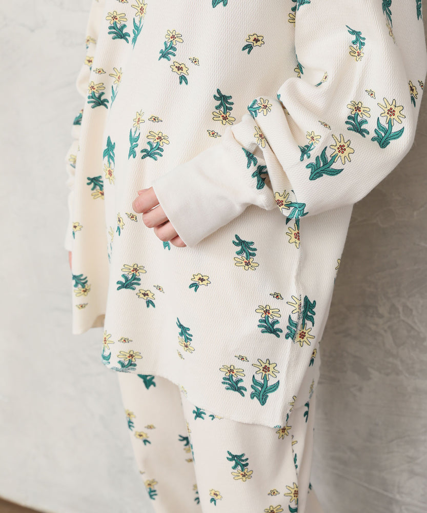 "FLOWER" norahi ワッフルドルマンTee Flower