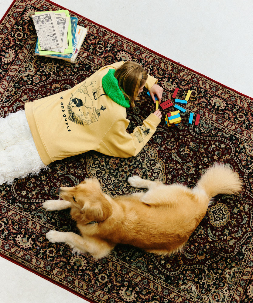 "CAT"＆"DOG" Tsuguya Ishii 裏起毛ラグランクルースウェット