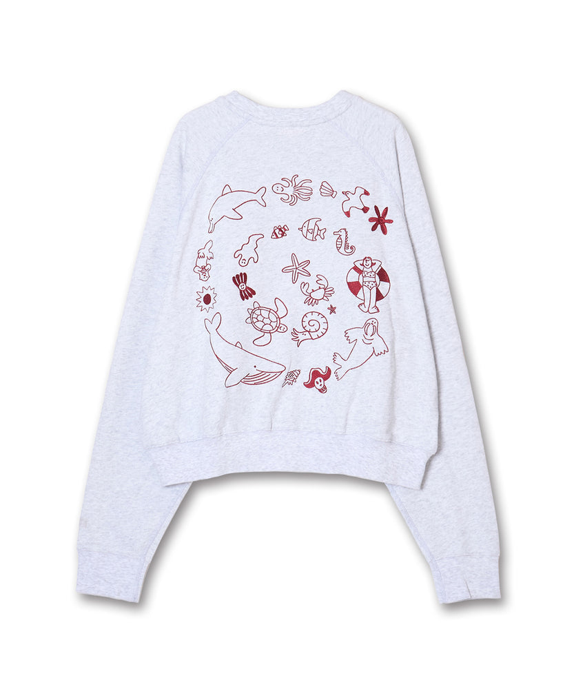 〈先行受注〉"SEA" Midori Nakajima ラグランクルースウェット