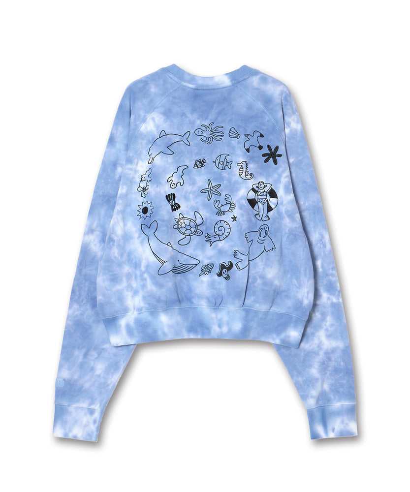 〈先行受注〉"SEA" Midori Nakajima ラグランクルースウェット