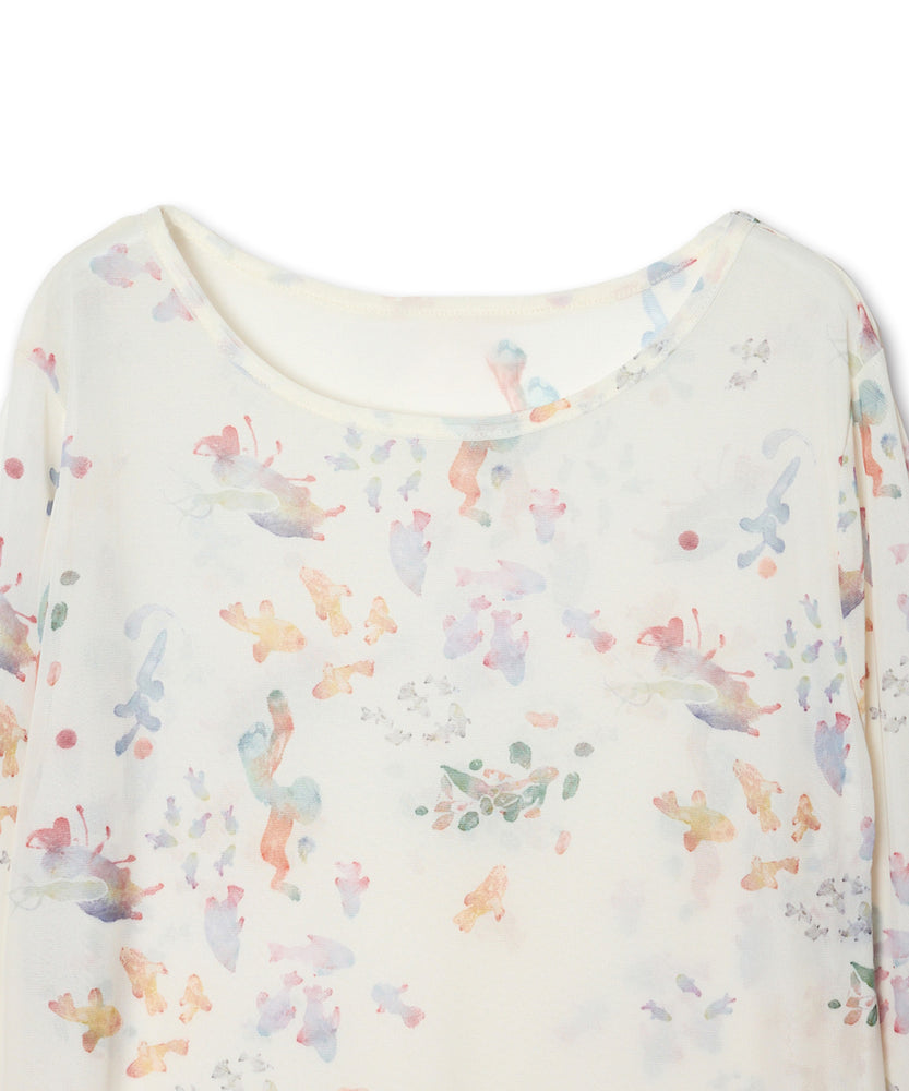 〈先行受注〉"SEA" Kana Akiyama シアー長袖ワンピース