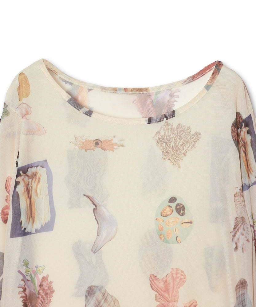 〈先行受注〉"SEA" Yumi Matsushita シアー長袖ワンピース