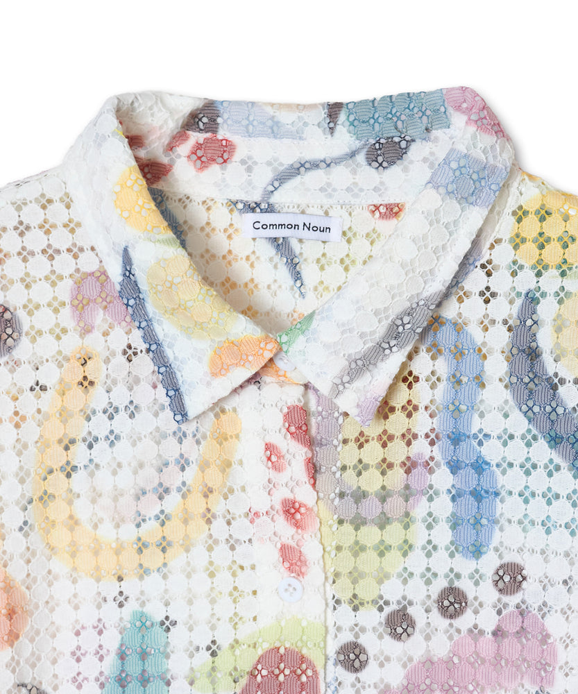 〈先行受注〉"SEA" Kana Akiyama カットワークレースシャツ