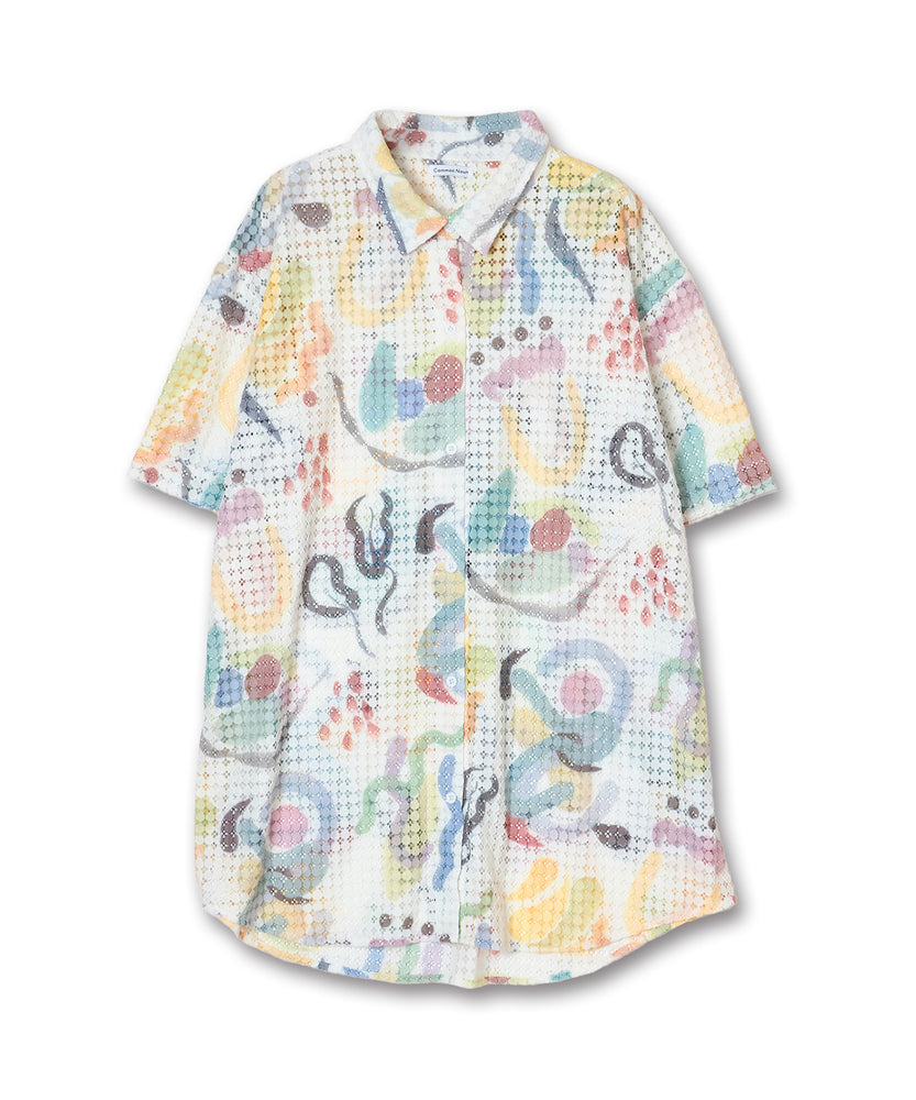 〈先行受注〉"SEA" Kana Akiyama カットワークレースシャツ