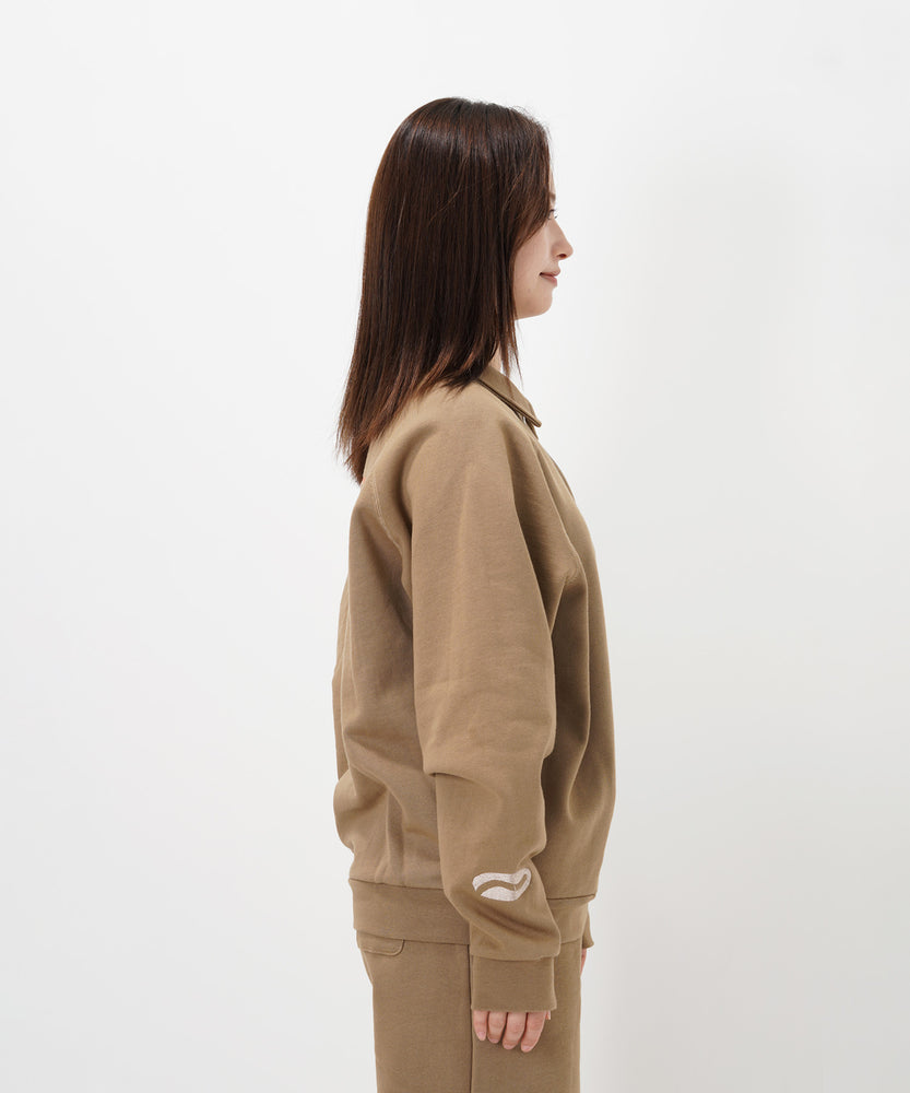 "CAT"＆"DOG" Hiroki Nishiyama 裏起毛ラグランハーフジップスウェット