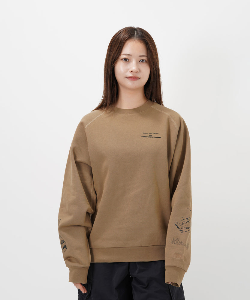 "CAT"＆"DOG" Tsuguya Ishii 裏起毛ラグランクルースウェット