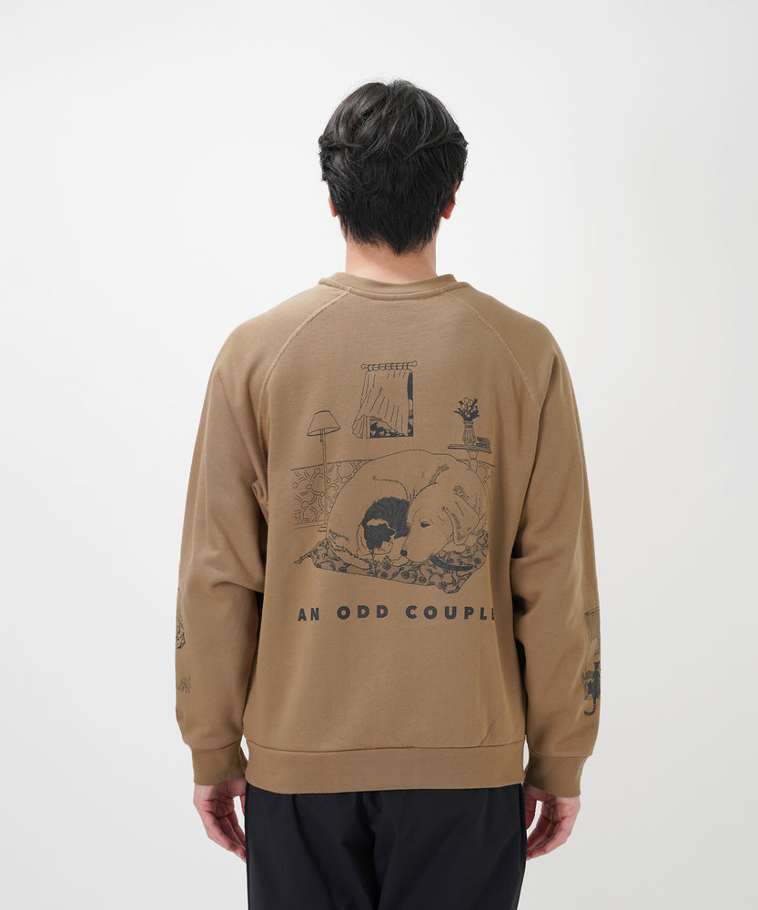 "CAT"＆"DOG" Tsuguya Ishii 裏起毛ラグランクルースウェット