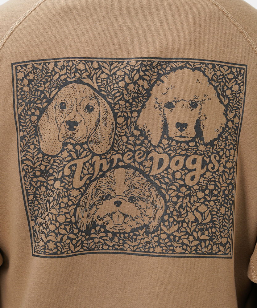 "CAT"＆"DOG" Tsuguya Ishii  裏起毛ラグランハーフジップスウェット