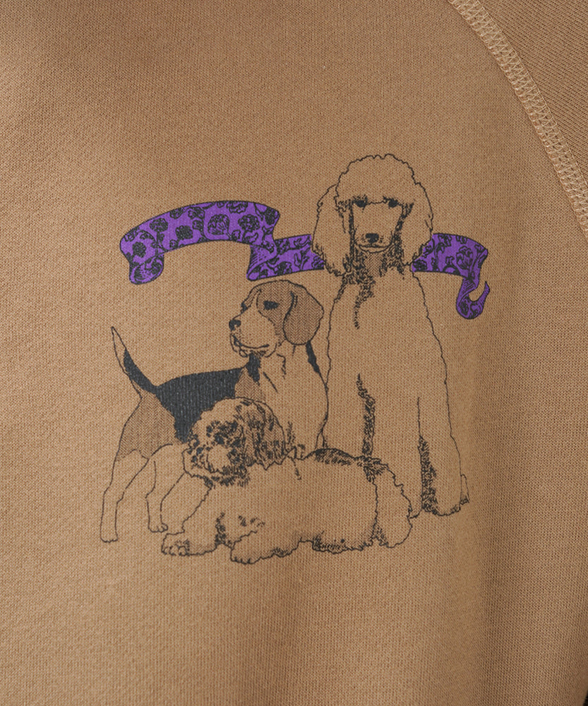 "CAT"＆"DOG" Tsuguya Ishii  裏起毛ラグランハーフジップスウェット