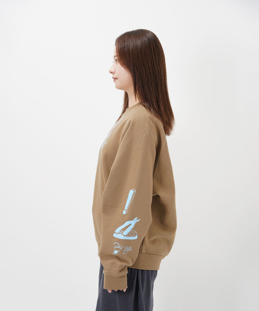 "CAT"＆"DOG" norahi 裏起毛ラグランクルースウェット