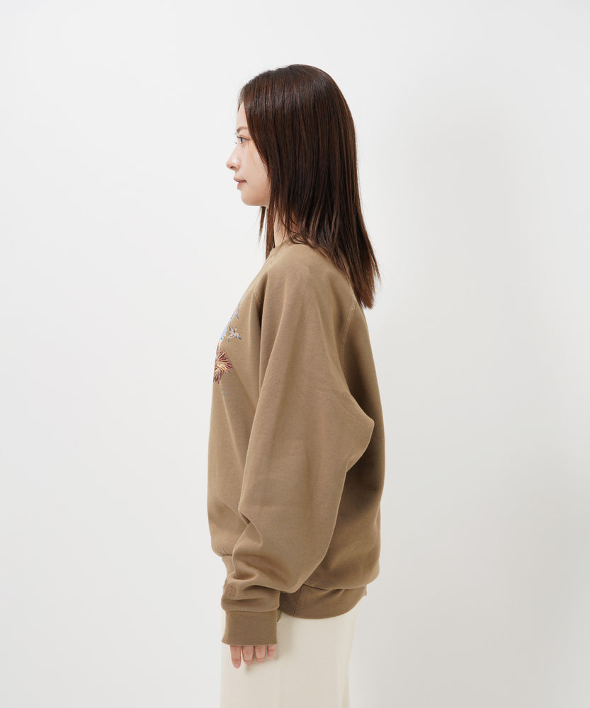 "CAT"＆"DOG" Hirochika Machida 裏起毛ラグランクルースウェット