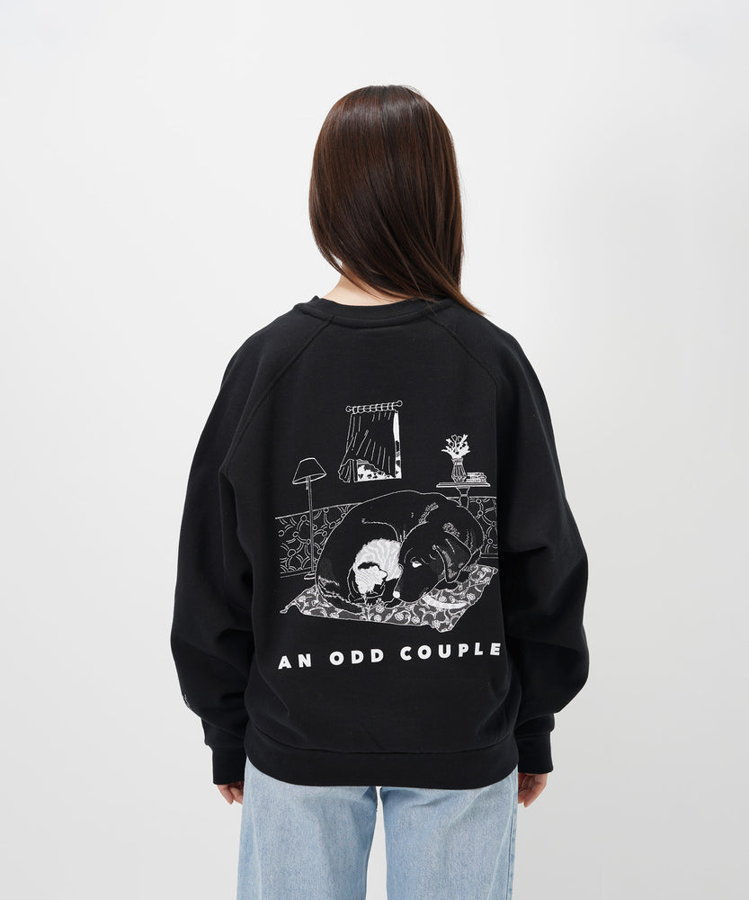 "CAT"＆"DOG" Tsuguya Ishii 裏起毛ラグランクルースウェット