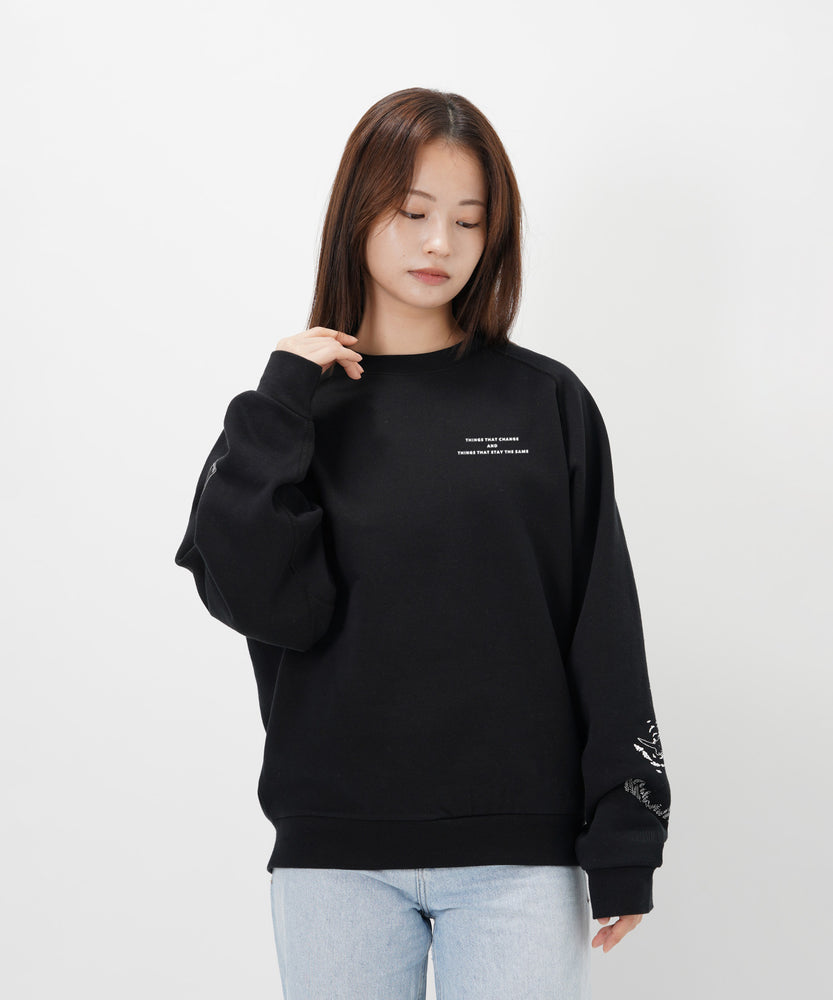 "CAT"＆"DOG" Tsuguya Ishii 裏起毛ラグランクルースウェット