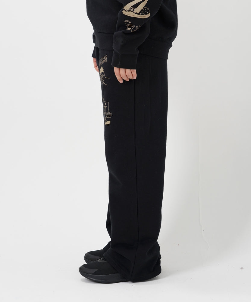 "CAT"＆"DOG" norahi  裏起毛スウェットパンツ