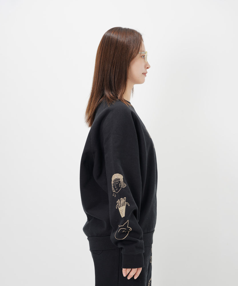 "CAT"＆"DOG" norahi 裏起毛ラグランクルースウェット