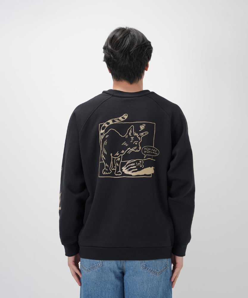 "CAT"＆"DOG" norahi 裏起毛ラグランクルースウェット