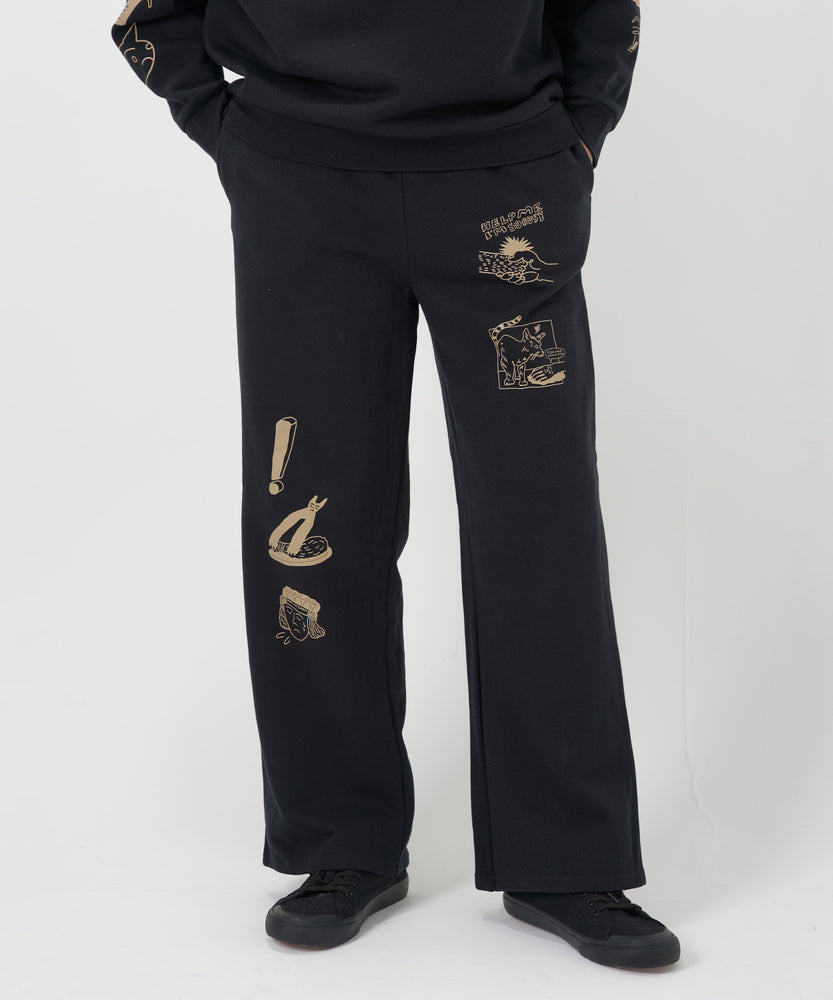 "CAT"＆"DOG" norahi  裏起毛スウェットパンツ