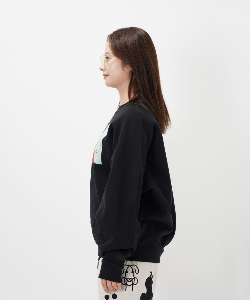 "CAT"＆"DOG" Kana Akiyama 裏起毛ラグランクルースウェット