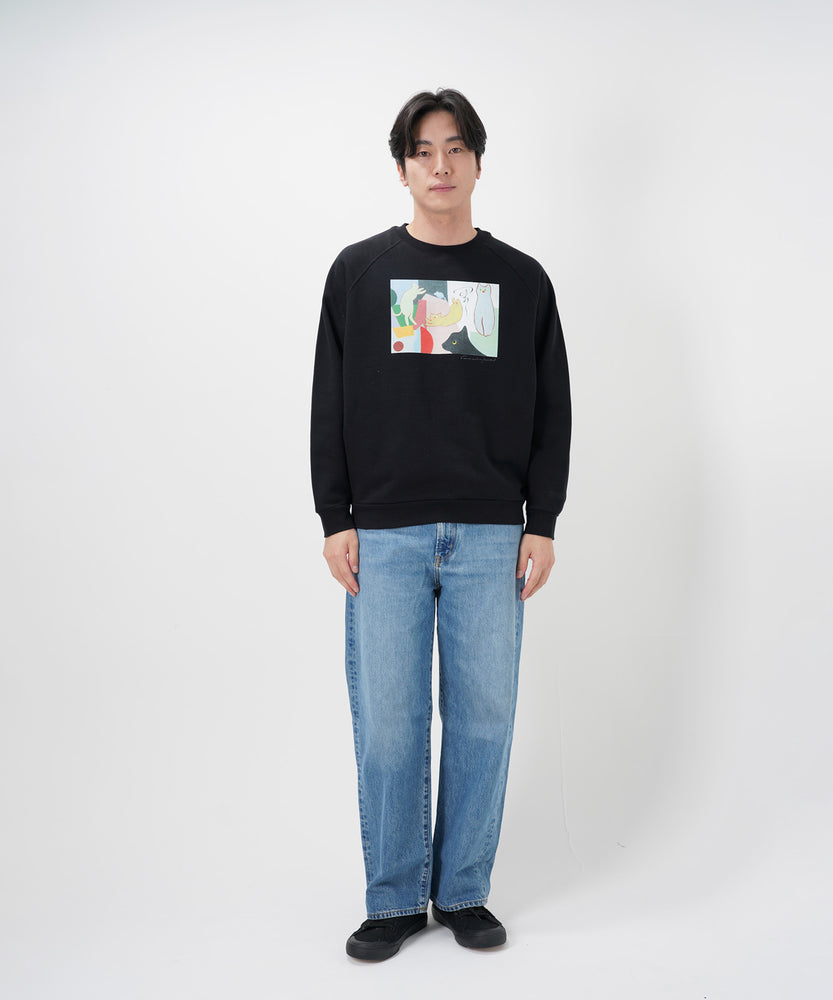 "CAT"＆"DOG" Kana Akiyama 裏起毛ラグランクルースウェット