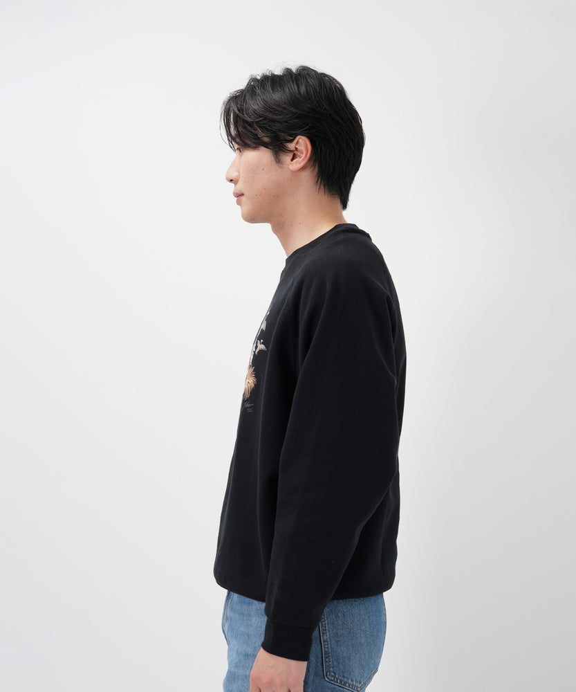 "CAT"＆"DOG" Hirochika Machida 裏起毛ラグランクルースウェット