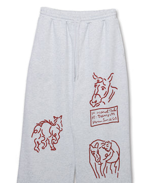 "HORSE" norahi スウェットパンツ