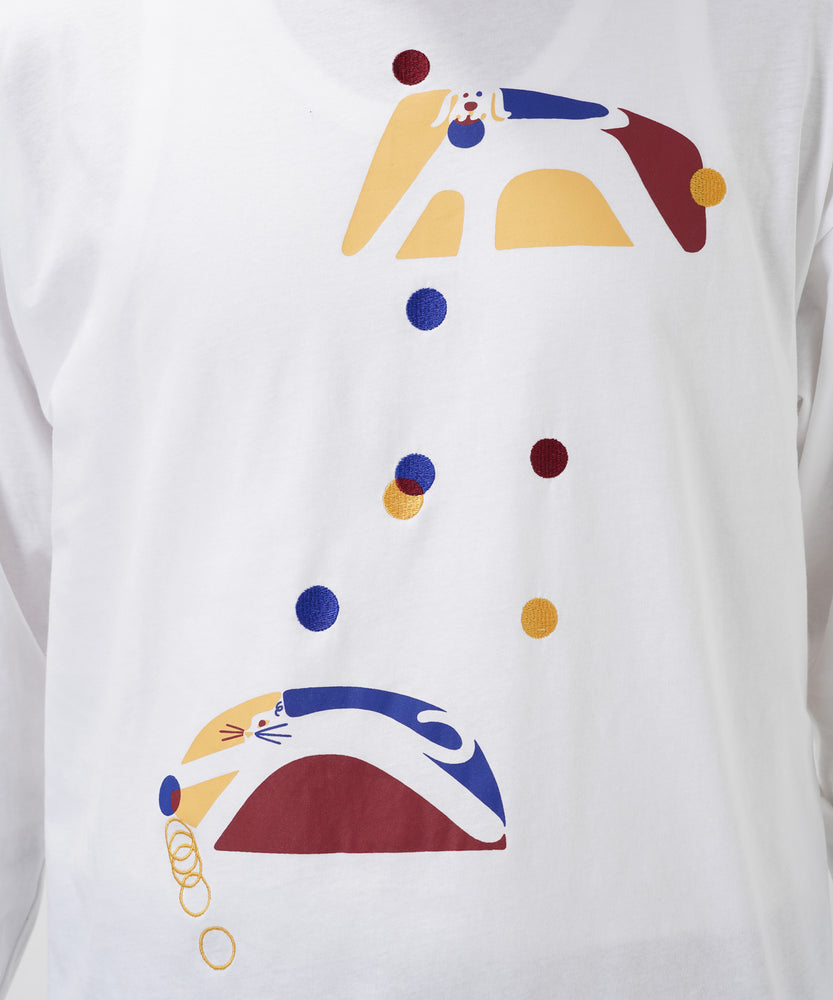 "CAT"＆"DOG" Hiroki Nishiyama 天竺ロンT